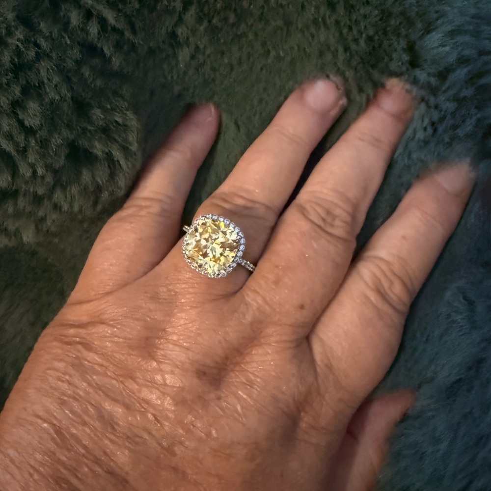 Harry Winston Sterling Silver Ring with cubic zirconia accents